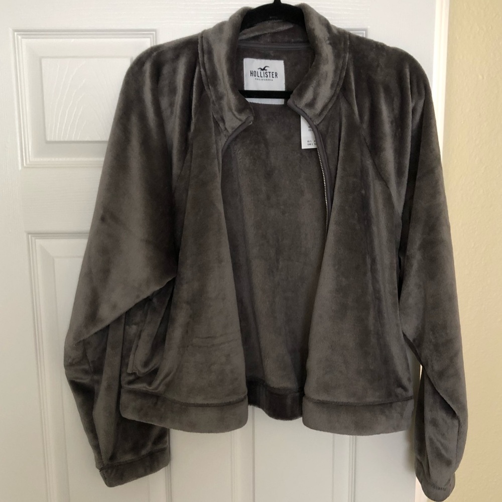 Hollister Zip-up fleece sweatshirt.